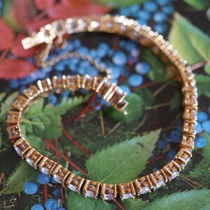 18K GP Womens Tennis Bracelet